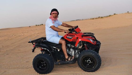 evening desert safari with quad bike