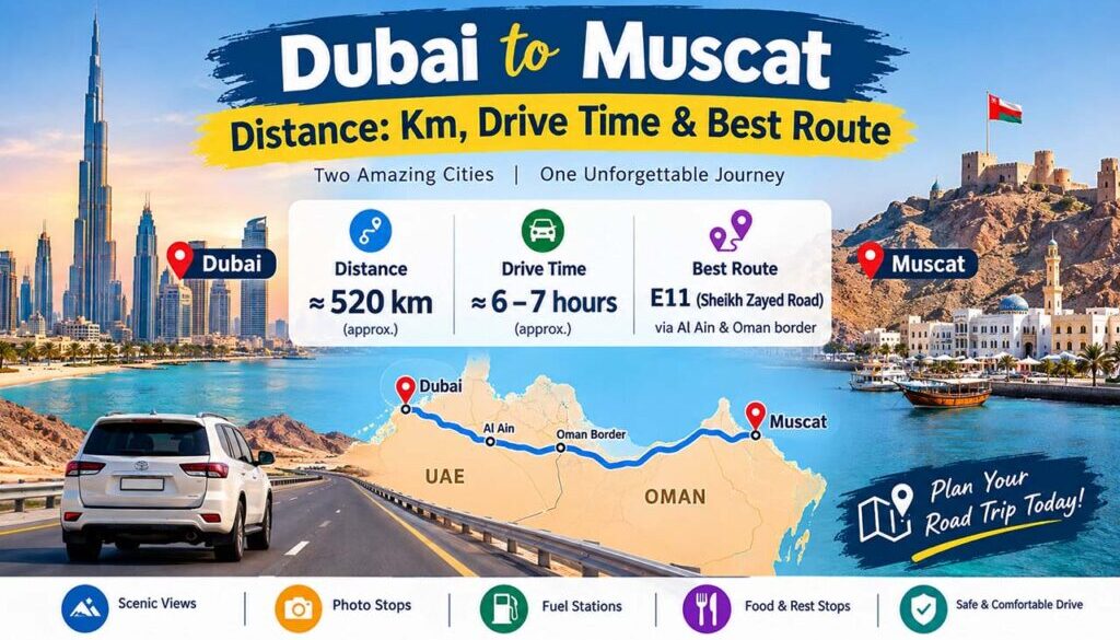 Dubai to Muscat Distance